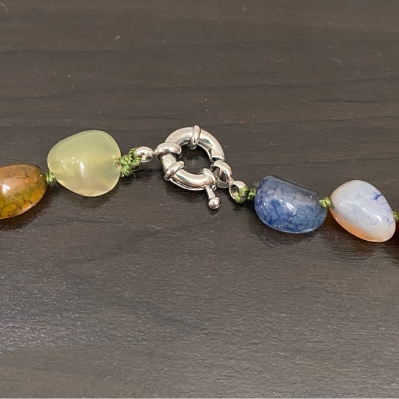 Vintage Green/Multi Semi-Precious Stone Gemstone Beaded Necklace - Picture 11 of 11